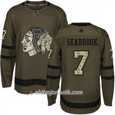 Män Ishockey Chicago Blackhawks Tröja Brent Seabrook 7 Adidas 2017-2018 Camo Grön Authentic